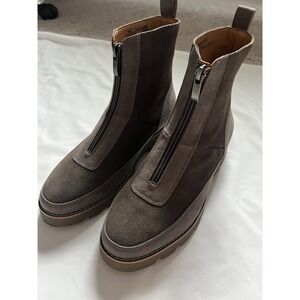 Women's Vionic Estilo Boots Suede Leather Size 7 Brown/Grey